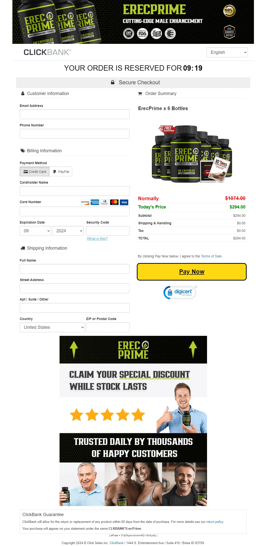 Erecprime - Trusted Secure Checkout Clickbank image